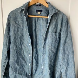 J Crew Chambray Denim Long Sleeve, Medium